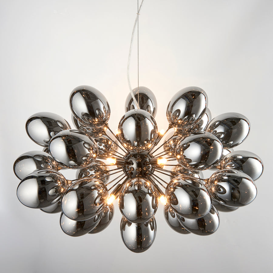 Endon Infinity 8 Light 80124 Chandelier With Dark Chrome Glass Shades
