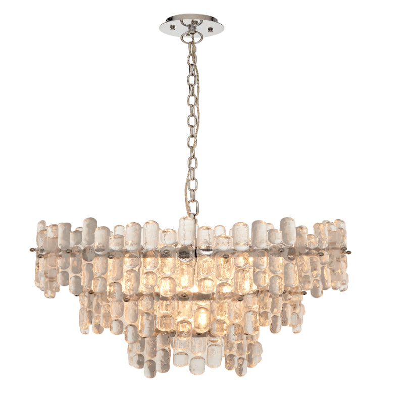 Lush Chandeliers Maya 9 Light Crystal Chandeliers & Multiple Clear Glass Decorations By Endon Lighting 76435