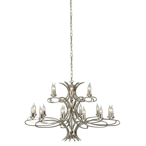  Penn 18 Light Candle Chandelier Finished In Nickel By Interiors 1900 CA7P18N
