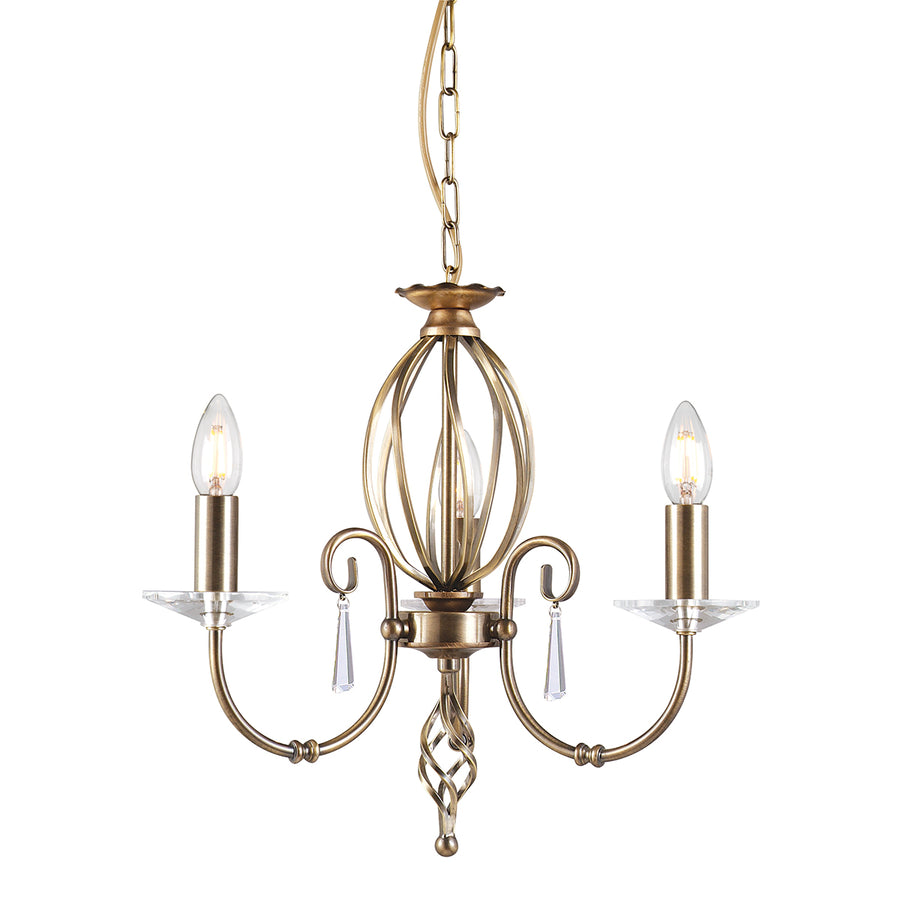 Elstead Aegean 3 Light Chandelier - Aged perfect for high or low ceiling above kitchen islands living room, dinning rooms
