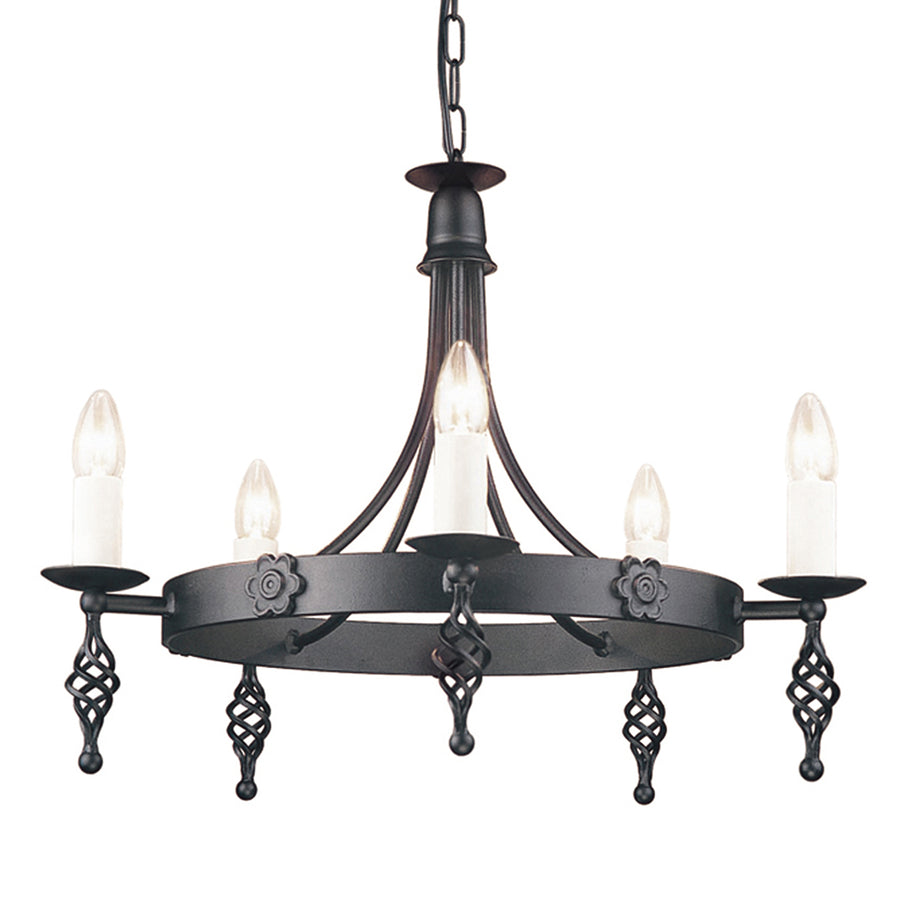 Part of the Gothic Belfry hand-crafted ironwork range from Elstead lighting. A suite of Gothic light fittings, designed and made in England to the highest standards.