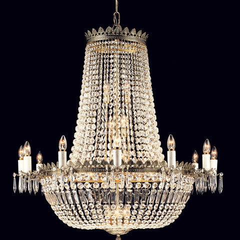 Hamburg ST00753/30 Very Large 30 Light Empire Crystal Chandelier Gold Plated
