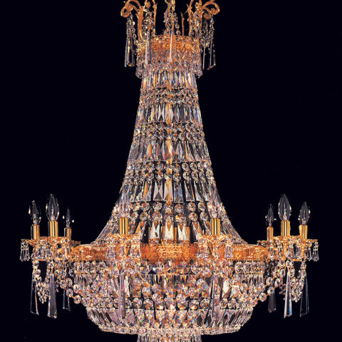 Impex Berlin ST00121/70/14/G Gold Plated Strass Crystal 24 Light Empire Chandelier